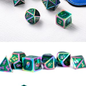 Metal & Enamel 7 Piece Set -Green Iridescence - DiceEmporium.com