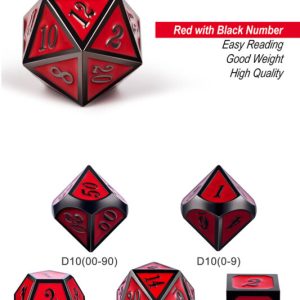 Rose & Gunmetal 7 Piece Metal & Enamel Dice Set - DiceEmporium.com