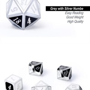 Panda 7 Piece Metal & Enamel Dice Set - DiceEmporium.com