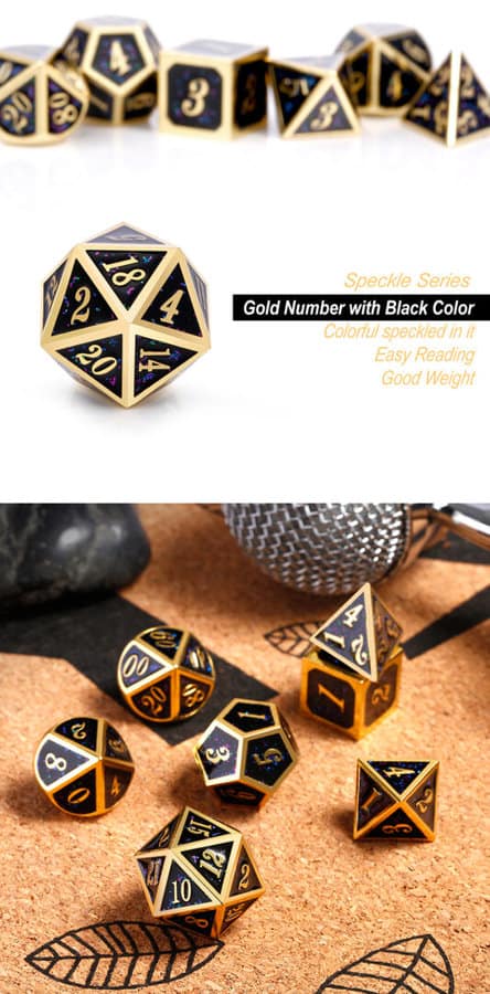 Galaxy 7 Piece Metal & Enamel Dice Set - DiceEmporium.com