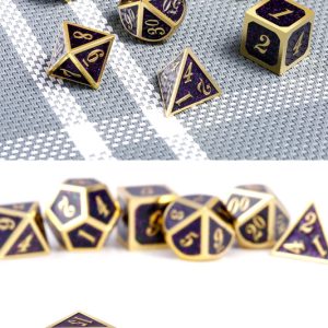 Aurora 7 Piece Metal & Enamel Dice Set - DiceEmporium.com