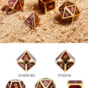 Fireflies 7 Piece Metal & Enamel Dice Set - DiceEmporium.com