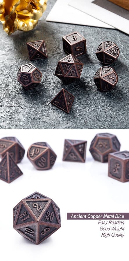 Metal & Enamel 7 Piece Set -Copper - DiceEmporium.com