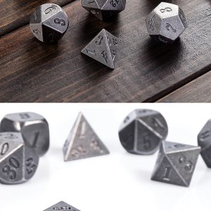 Metal & Enamel 7 Piece Set -Crude Iron - DiceEmporium.com