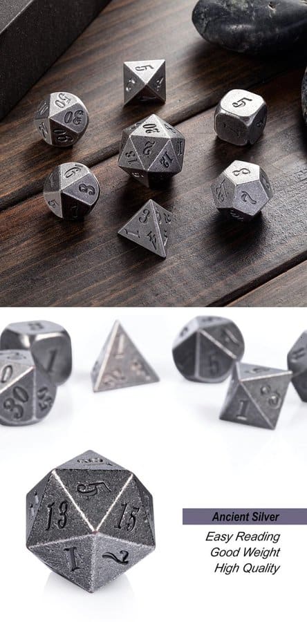 Metal & Enamel 7 Piece Set -Crude Iron - DiceEmporium.com