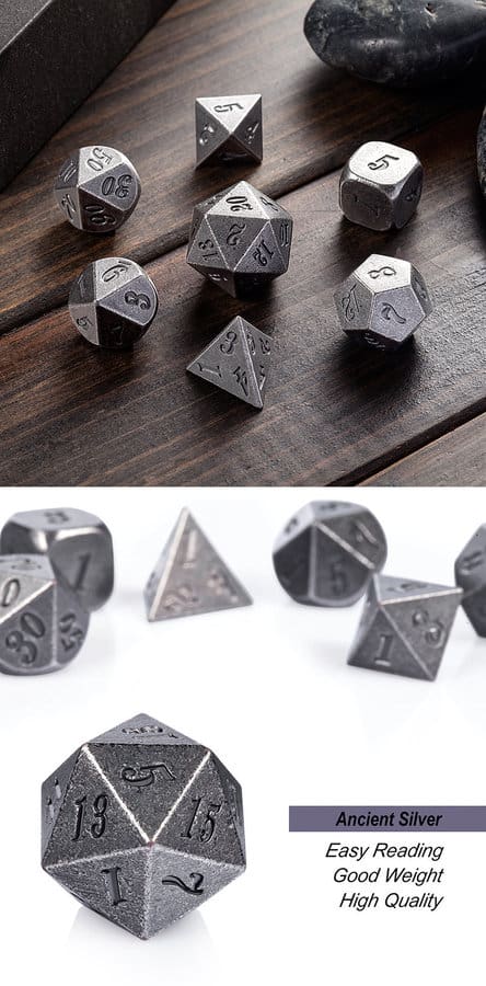 Metal & Enamel 7 Piece Set -Crude Iron - DiceEmporium.com