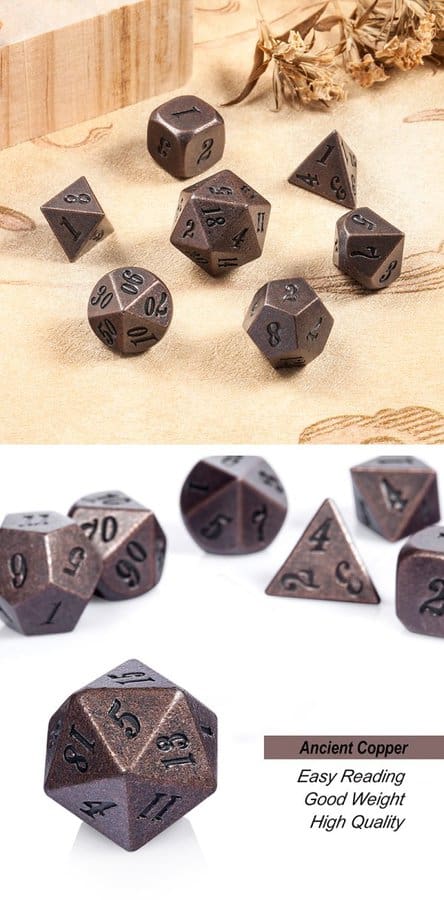 Metal & Enamel 7 Piece Set -Crude Copper - DiceEmporium.com