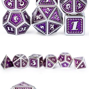 Dragon Scale Metal & Enamel 7 Piece Set -Amethyst - DiceEmporium.com