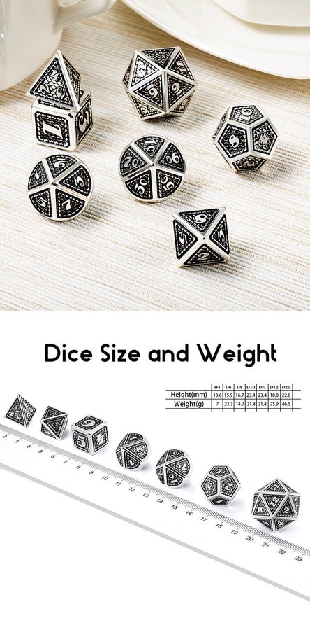 Dragon Scale Metal & Enamel 7 Piece Set -Cowboy - DiceEmporium.com