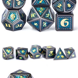 Dragon Scale Metal & Enamel 7 Piece Set -Atlantis - DiceEmporium.com