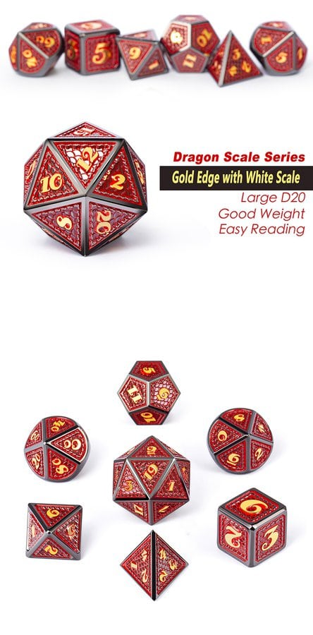 Dragon Scale Metal & Enamel 7 Piece Set -Spellbound - DiceEmporium.com