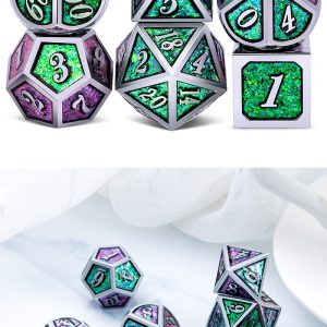 Metal & Enamel 7 Piece Set - Cathedral Glass - DiceEmporium.com