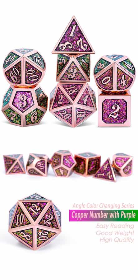 Metal & Enamel 7 Piece Set - Lizard - DiceEmporium.com