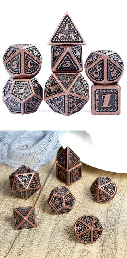 Dragon Scale Metal & Enamel 7 Piece Set -New World - DiceEmporium.com