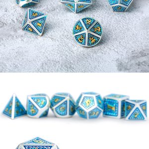 Dragon Scale Metal & Enamel 7 Piece Set -Poseidon - DiceEmporium.com