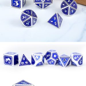 Dragon Scale Metal & Enamel 7 Piece Set -Lapis - DiceEmporium.com