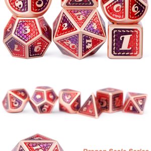 Dragon Scale Metal & Enamel 7 Piece Set -Scallop - DiceEmporium.com