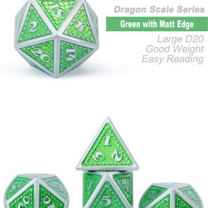 Dragon Scale Metal & Enamel 7 Piece Set -Serpent - DiceEmporium.com