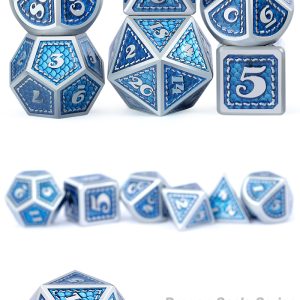 Dragon Scale Metal & Enamel 7 Piece Set -Mediterranean - DiceEmporium.com