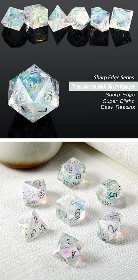 Sharp Edge Dice 7 Piece Set Arctic - DiceEmporium.com