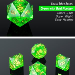 Sharp Edge Dice 7 Piece Set Kryptonite - DiceEmporium.com