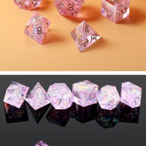 Sharp Edge Dice 7 Piece Set Roses - DiceEmporium.com