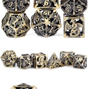 Hollow Dice Set 7 Piece Dragon Bronze - DiceEmporium.com