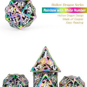 Hollow Dice Set 7 Piece Dragon Iridescence - DiceEmporium.com