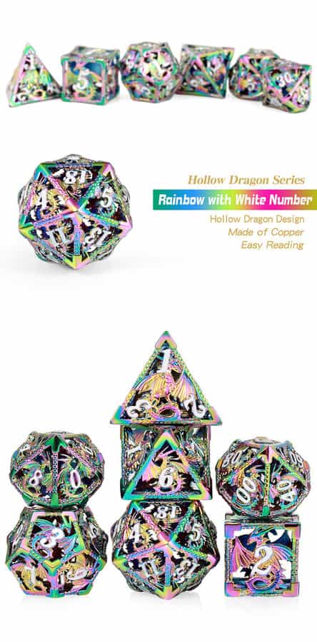 Hollow Dice Set 7 Piece Dragon Iridescence - DiceEmporium.com