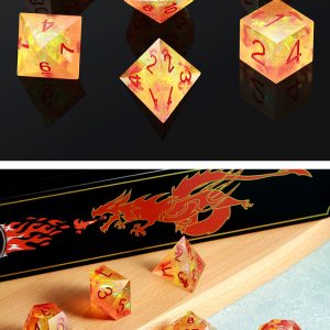 Sharp Edge Dice 7 Piece Set Sunset - DiceEmporium.com