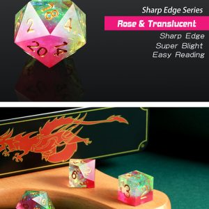 Sharp Edge Dice 7 Piece Set Tourmaline - DiceEmporium.com