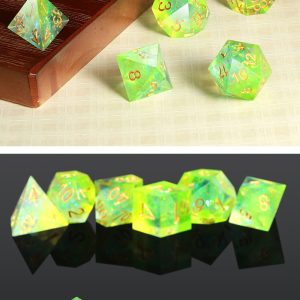 Sharp Edge Dice 7 Piece Set Key Lime - DiceEmporium.com