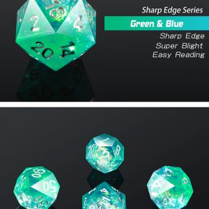 Sharp Edge Dice 7 Piece Set Seashore - DiceEmporium.com