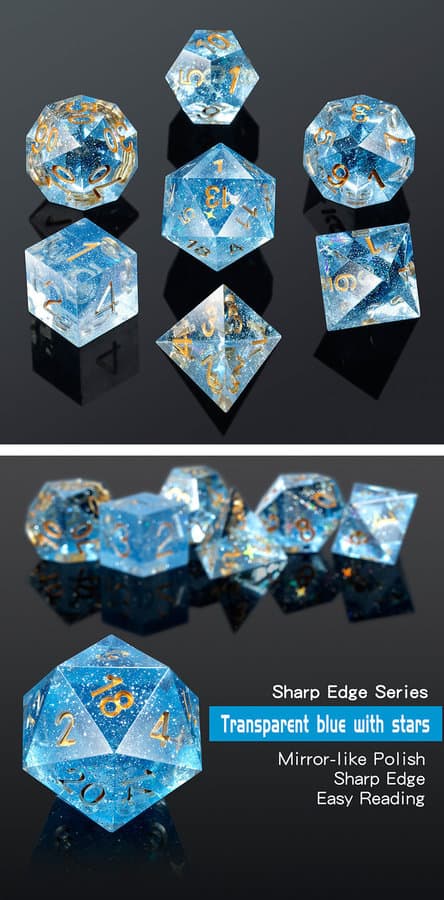 Sharp Edge Dice 7 Piece Set Constellation - DiceEmporium.com