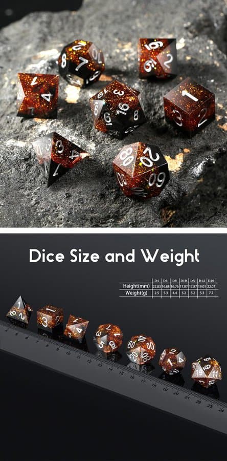 Sharp Edge Dice 7 Piece Set Cola - DiceEmporium.com