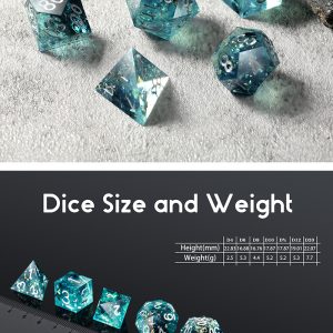 Sharp Edge Dice 7 Piece Set Ocean - DiceEmporium.com