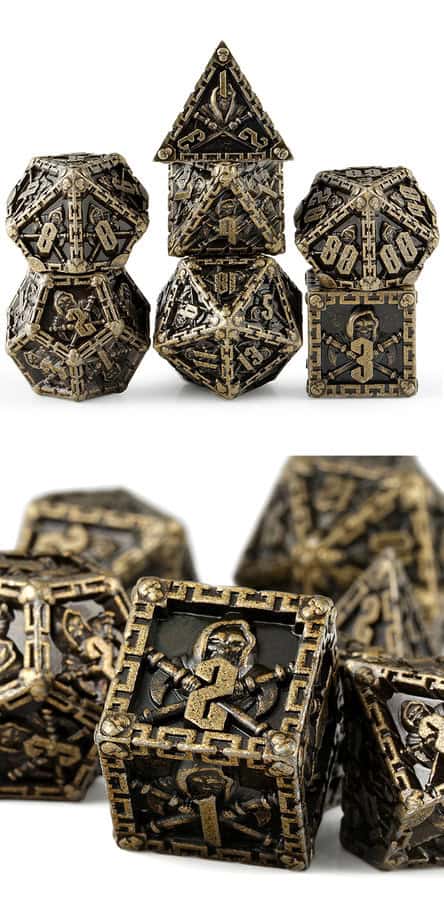 Reaper Blood & Iron Metal & Enamel Dice Set - Dice Emporium