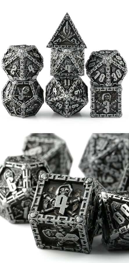 Reaper Iron Metal & Enamel Dice Set - Dice Emporium