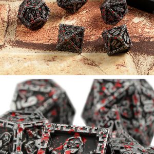 Reaper Blood & Iron Metal & Enamel Dice Set - Dice Emporium