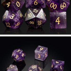 Gemstone Dice 7 Piece Set Amethyst (Natural) - DiceEmporium.com