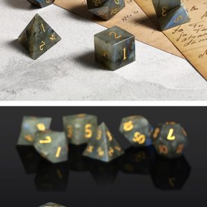 Gemstone Dice 7 Piece Set Labradorite (Natural) - DiceEmporium.com