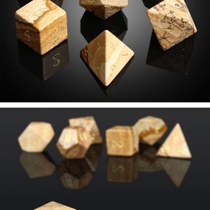 Gemstone Dice 7 Piece Set Picture Jasper (Natural) - DiceEmporium.com