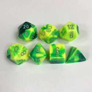 Green-Yellow-Silver-Gemini-Chessex-Dice-CHX26454