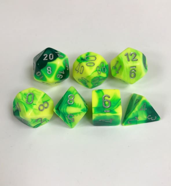 Green-Yellow-Silver-Gemini-Chessex-Dice-CHX26454