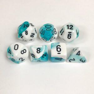 Teal-White-Black-Gemini-Chessex-Dice-CHX26444