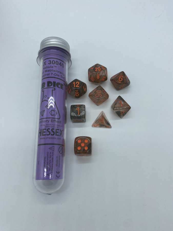 Nebula Copper Matrix 7 die set - The Dice Emporium