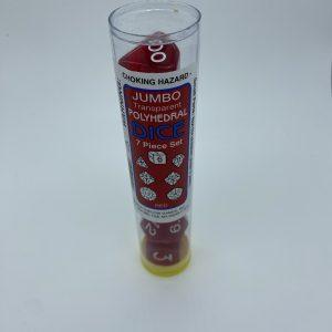 Red Jumbo Transparent Polyhedral 7 Die Set from Koplow - Dice Emporium
