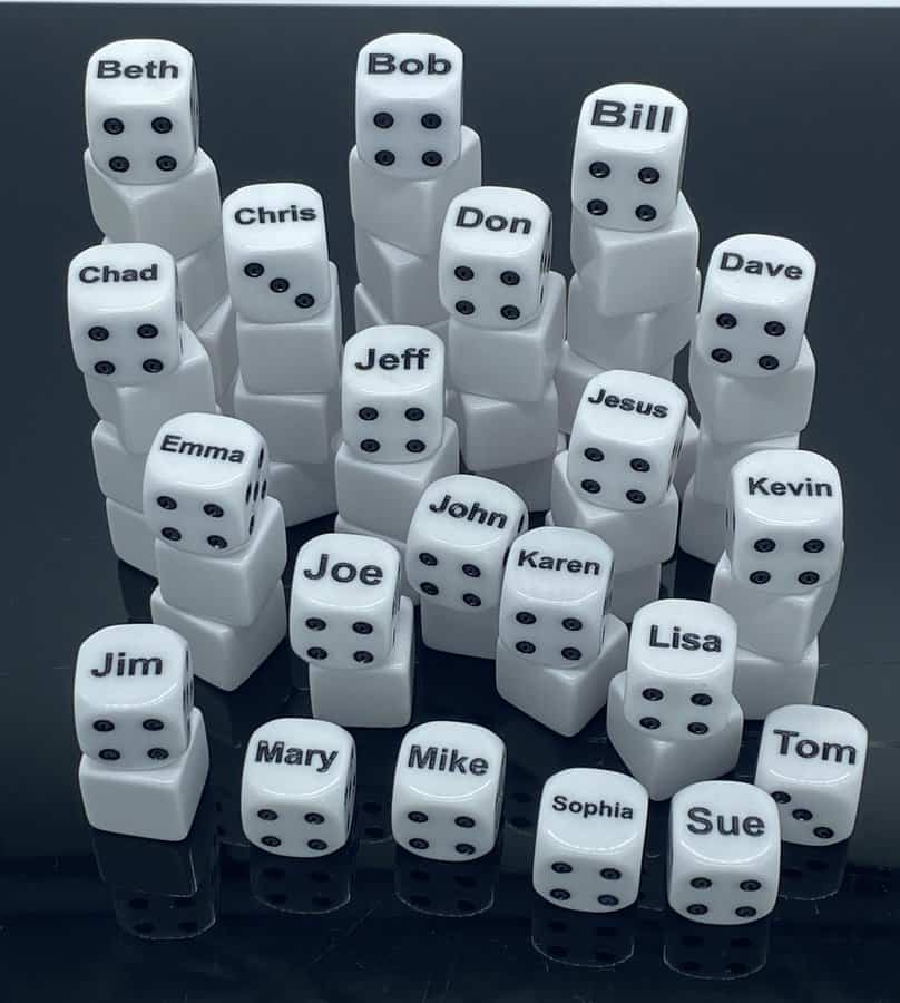 First Name Dice -DiceEmporium.com