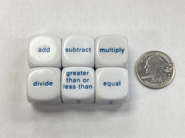 20mm Math Operator Word Six Function - DiceEmporium.com