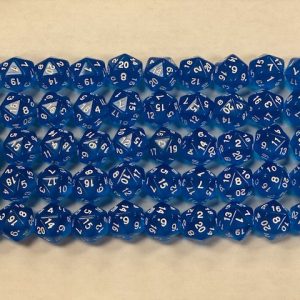 HD Transparent Blue d20 set of 50 - DiceEmporium.com